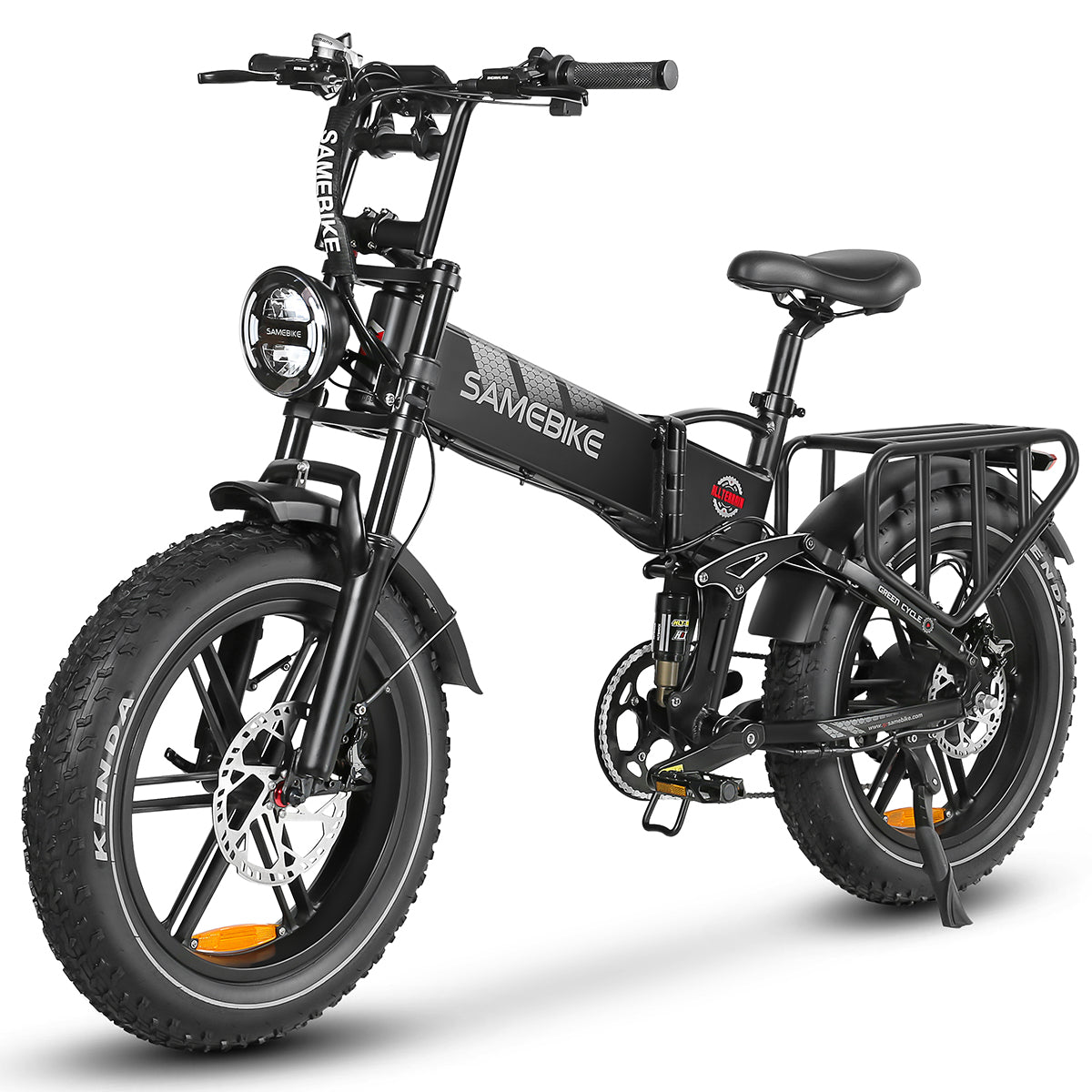 2024 SAMEBIKE 40km/h RS-A02 1200W Powerful 48V 17ah 20 Inch Folding Fat Tire Suspension Fat Tire Bicycle Electric Bike with Ce
