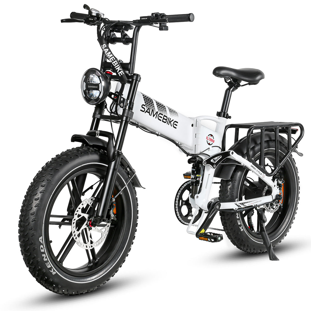 2024 SAMEBIKE 40km/h RS-A02 1200W Powerful 48V 17ah 20 Inch Folding Fat Tire Suspension Fat Tire Bicycle Electric Bike with Ce