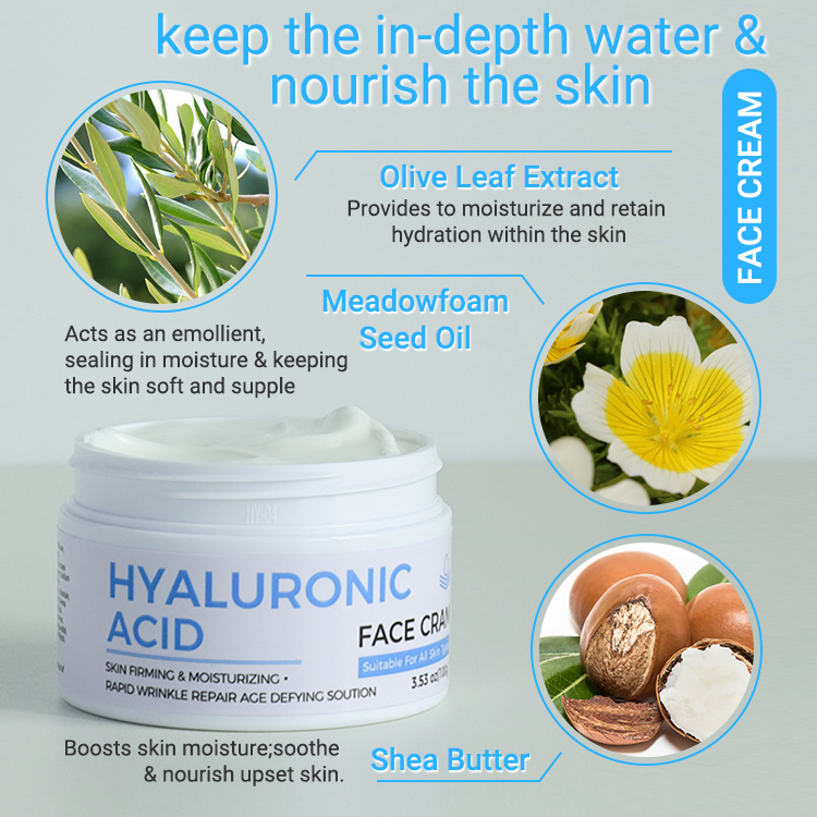 Anti-Aging Skin Care Set with Hyaluronic Acid Glycerin and Collagen Face Cream and Serum Moisturizer