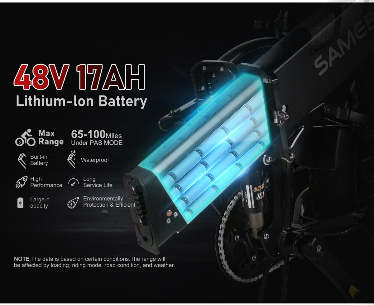 2024 SAMEBIKE 40km/h RS-A02 1200W Powerful 48V 17ah 20 Inch Folding Fat Tire Suspension Fat Tire Bicycle Electric Bike with Ce