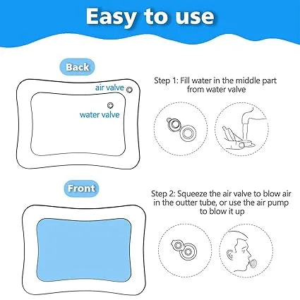 Inflatable Tummy Time Mat, Premium Baby Water Play Mat for Infants and Toddlers for 3 to 24 Months, Strengthen Your Baby's Muscles Water mat