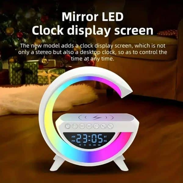 Led Wireless Charging Speaker, G-shaped Speaker Light, Bluetooth Mp3 Player, Night Light And Alarm Clock