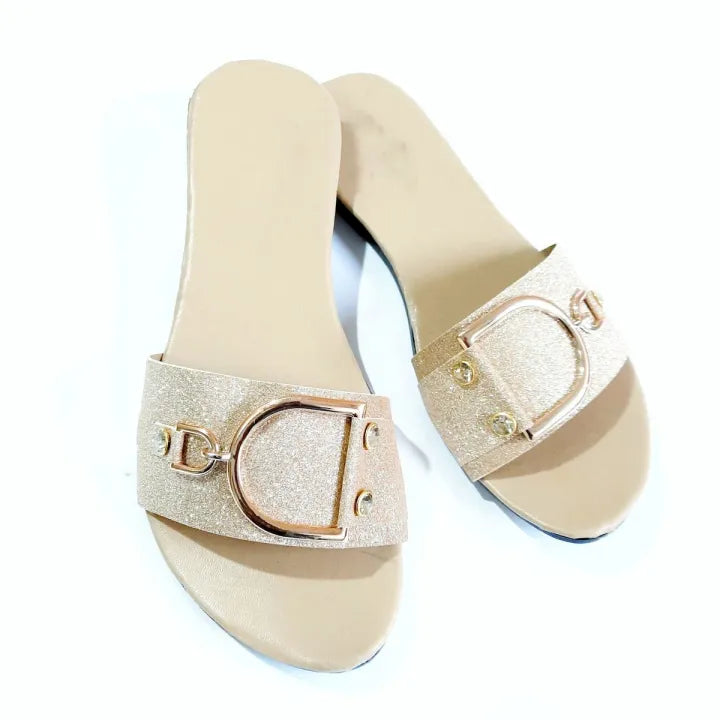 Ladies' Flat Sandals - Comfortable Cotton Sole, Stylish Party Footwear